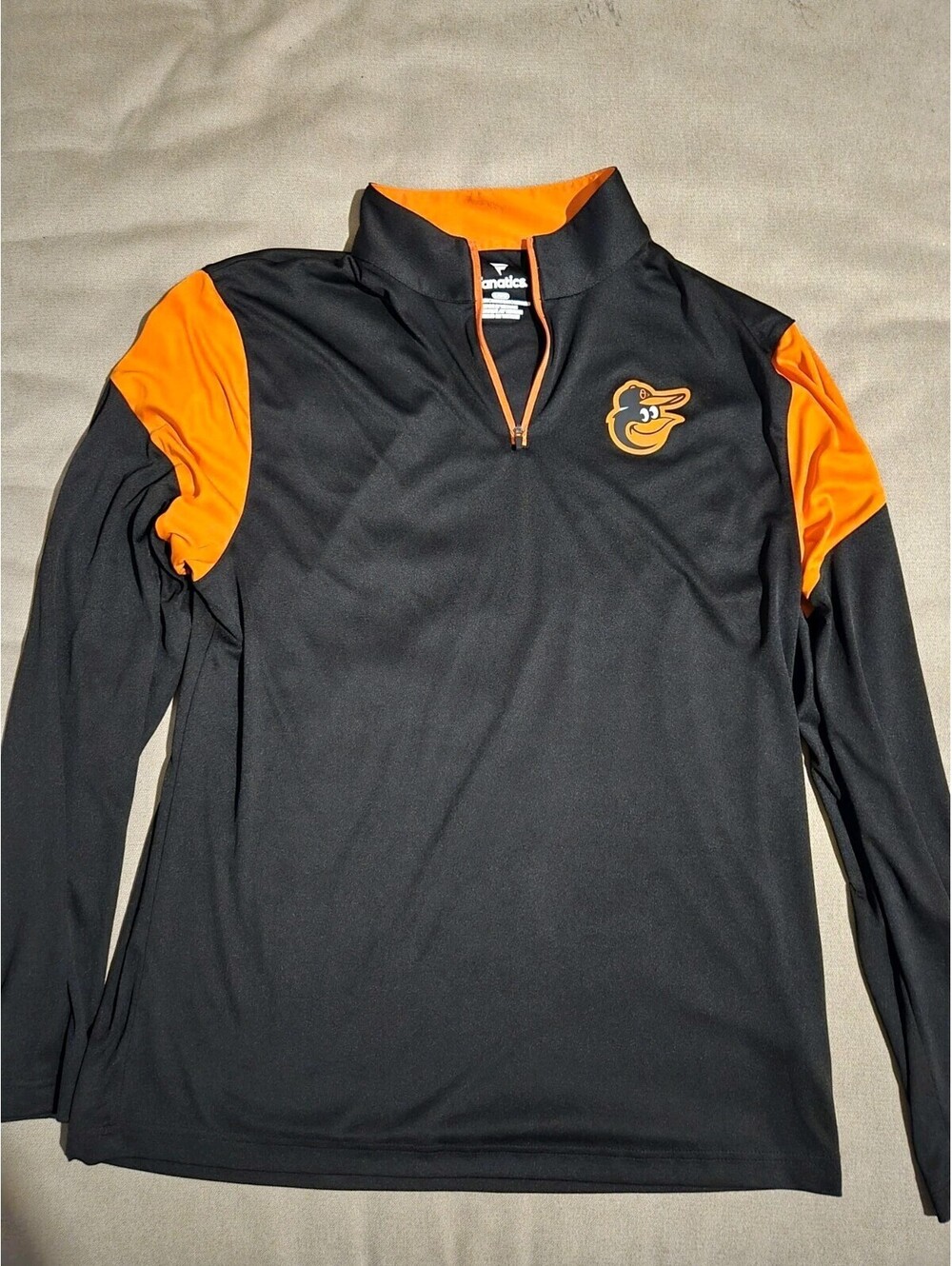 Baltimore Orioles Fanatics Black Orange Iconic Clutch Quarter-Zip Pullover Large